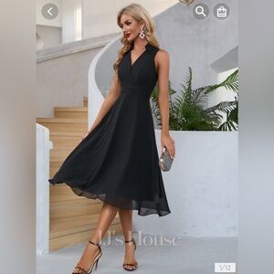 JJ House NWT black Chiffon dress